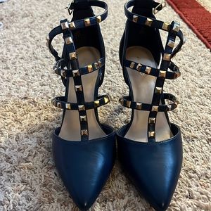 Aldo Studded Black Strappy Heels